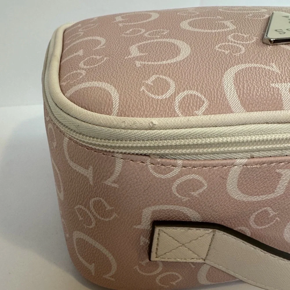 GUESS Pink Monogram Travel Case / Vanity Cosmetic Bag